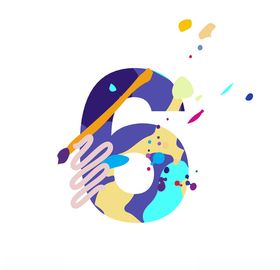 艺术彩色设计字母数字6