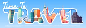 旅游海报建筑插画城市建筑世界建筑