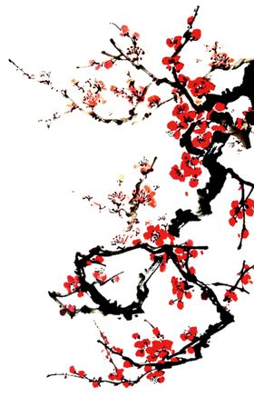 中国风古风手绘梅花元素