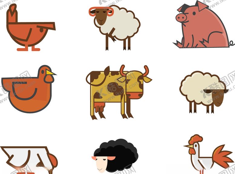 编号：82236109290048323684【酷图网】源文件下载-鸡鸭牛羊猪