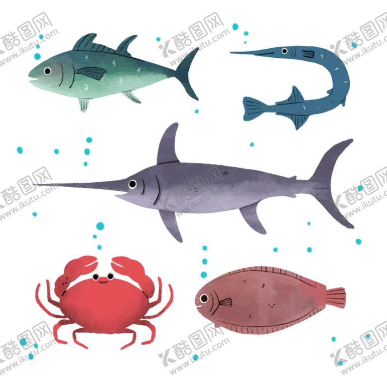 编号：50874812060414192475【酷图网】源文件下载-卡通海洋生物