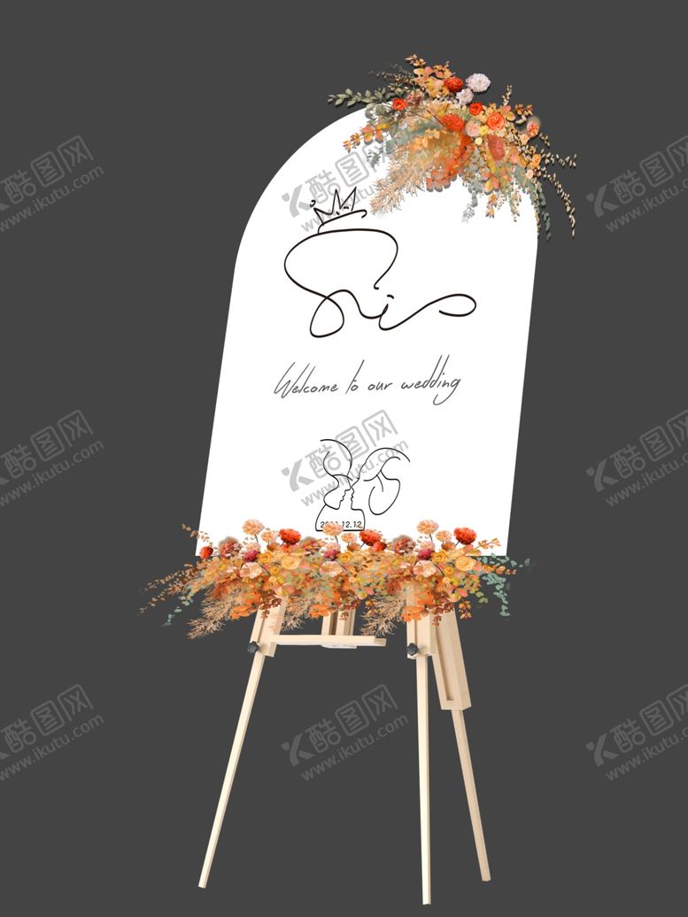 编号：67394309230939145526【酷图网】源文件下载-婚礼迎宾牌
