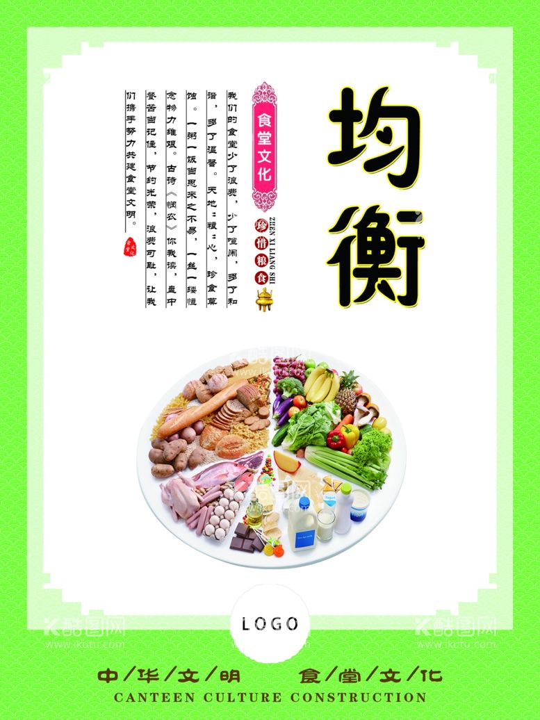 编号：49234812100757287587【酷图网】源文件下载-食堂文化均衡食堂标语