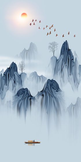 抽象山水装饰画