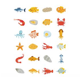 矢量卡通海鲜