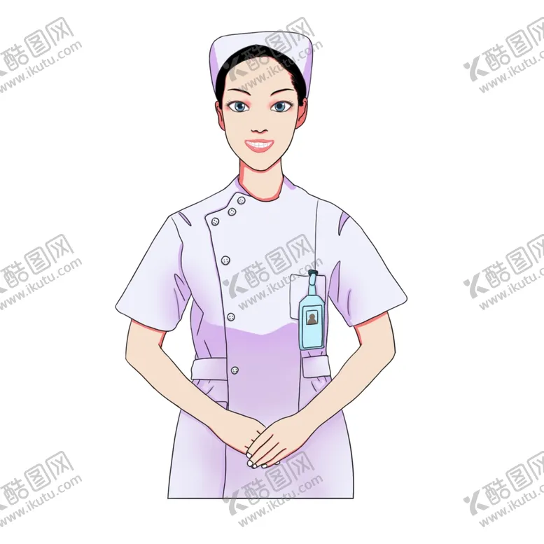 编号：84586204090658231263【酷图网】源文件下载-卡通手绘微笑的护士