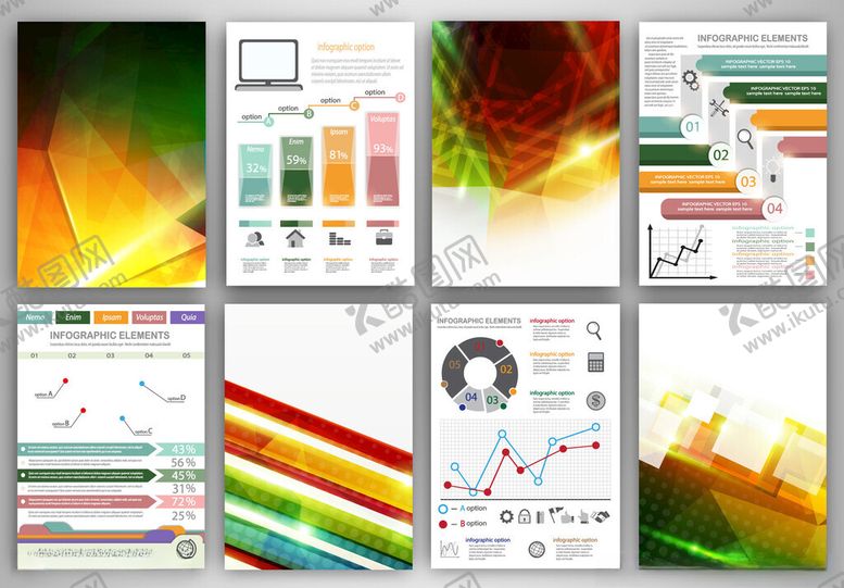 编号：55442204020303319375【酷图网】源文件下载-多彩商务图表模板集合