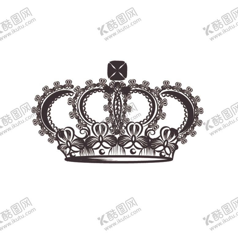 编号：68276010182020123149【酷图网】源文件下载-素描皇冠矢量图黑白画