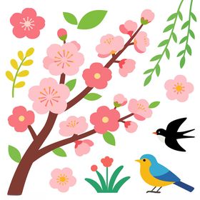 春日花鸟图