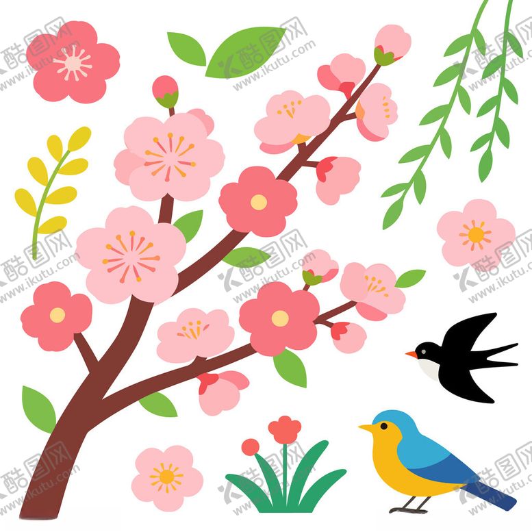 编号：15174305041105383379【酷图网】源文件下载-春日花鸟图