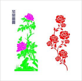 花开富贵线稿线描图简笔画