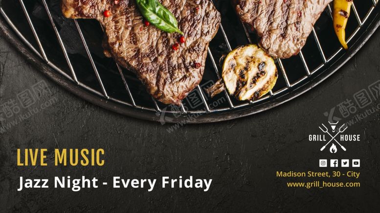 编号：35112410221036044320【酷图网】源文件下载-牛排美食banner