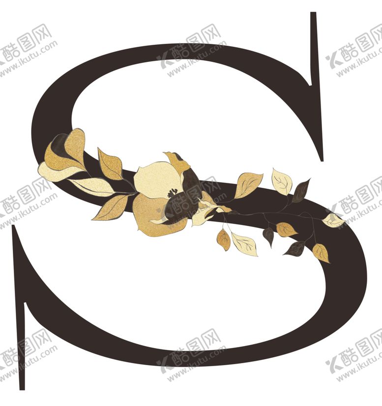 编号：75059609190838564364【酷图网】源文件下载-手绘花叶字母