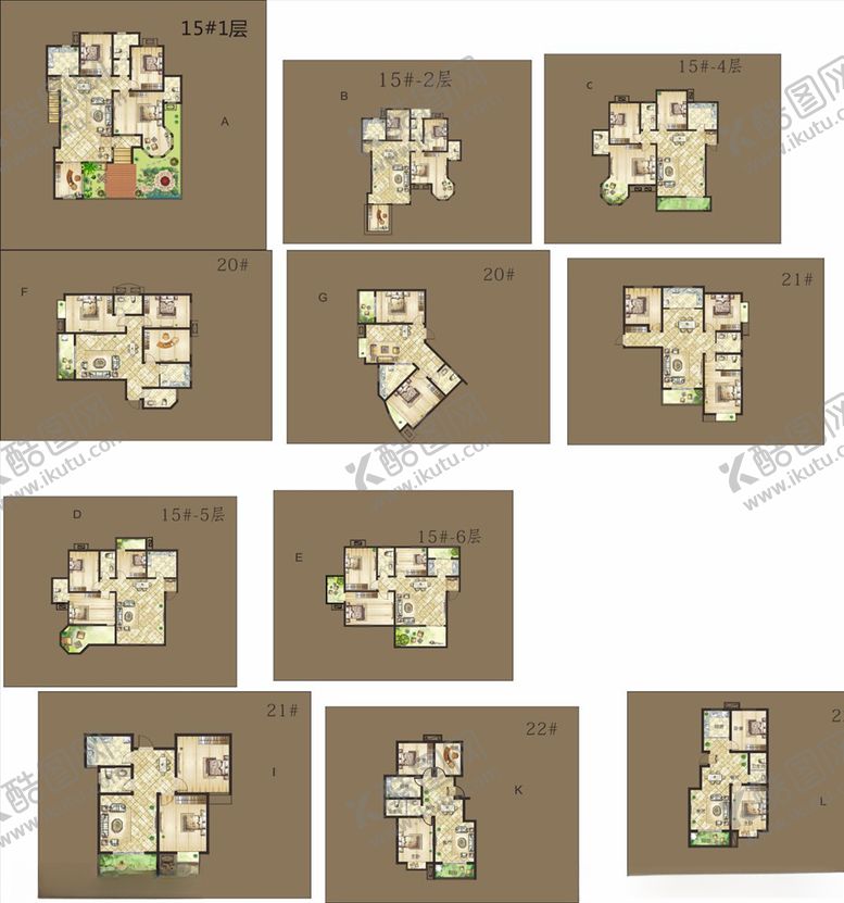 编号：98030306301122519984【酷图网】源文件下载-地产户型素材