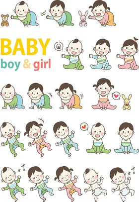 可爱宝宝插画集合