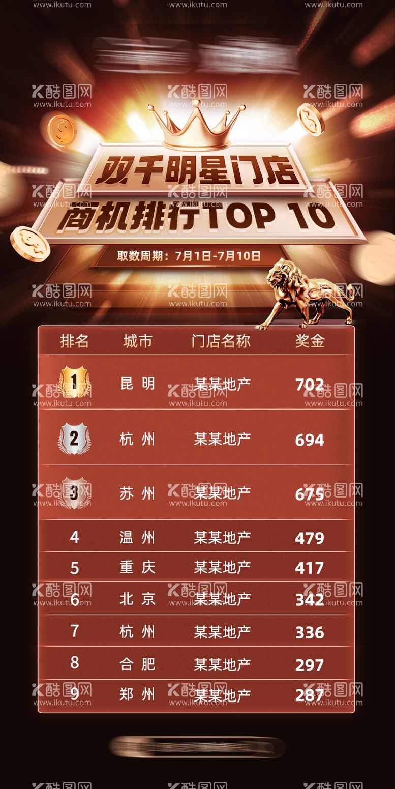 编号：55970711260435412793【酷图网】源文件下载-TOP10排行榜海报