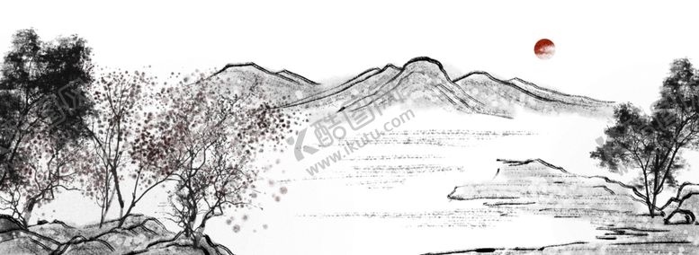 编号：12436710010739108003【酷图网】源文件下载-中国风新中式山水画