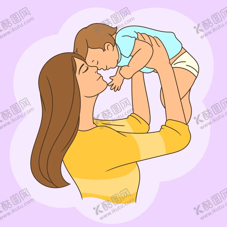 编号：23660510272017119739【酷图网】源文件下载-矢量手绘母子