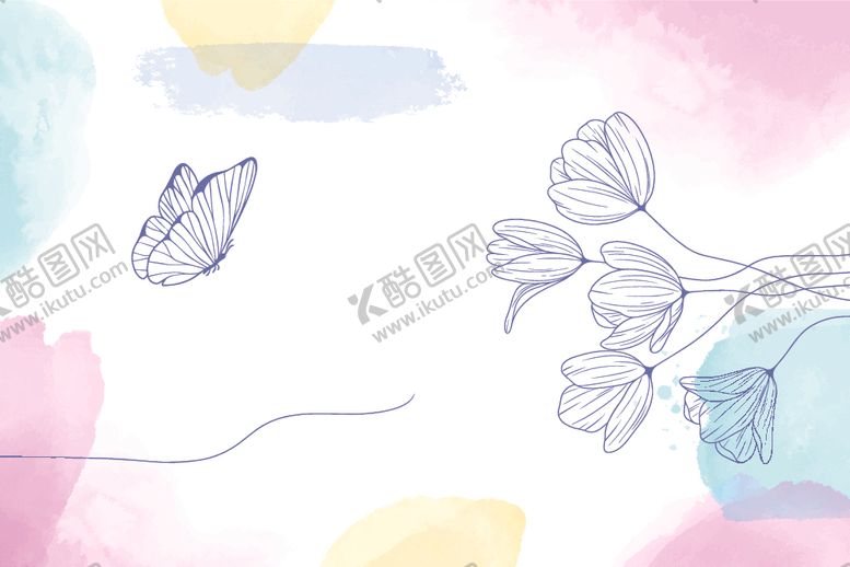 编号：15230003140053114233【酷图网】源文件下载-手绘花卉水彩画背景