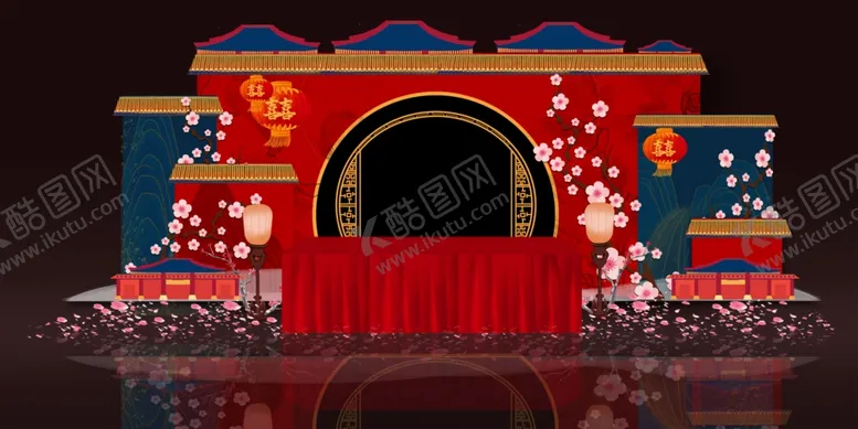 编号：11622304181508097131【酷图网】源文件下载-婚礼舞台效果图