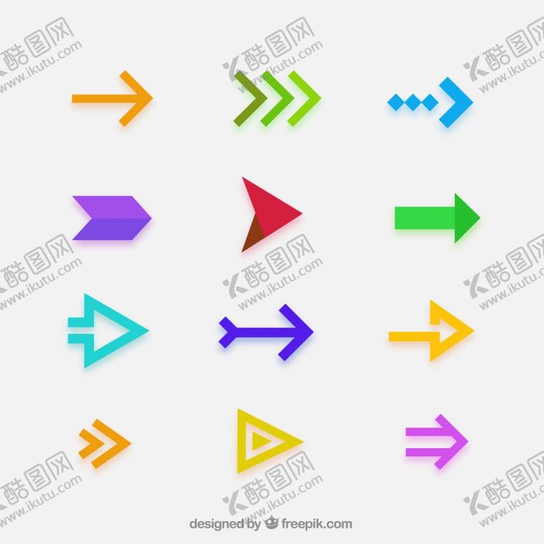 编号：32540609231802008516【酷图网】源文件下载-彩色箭头