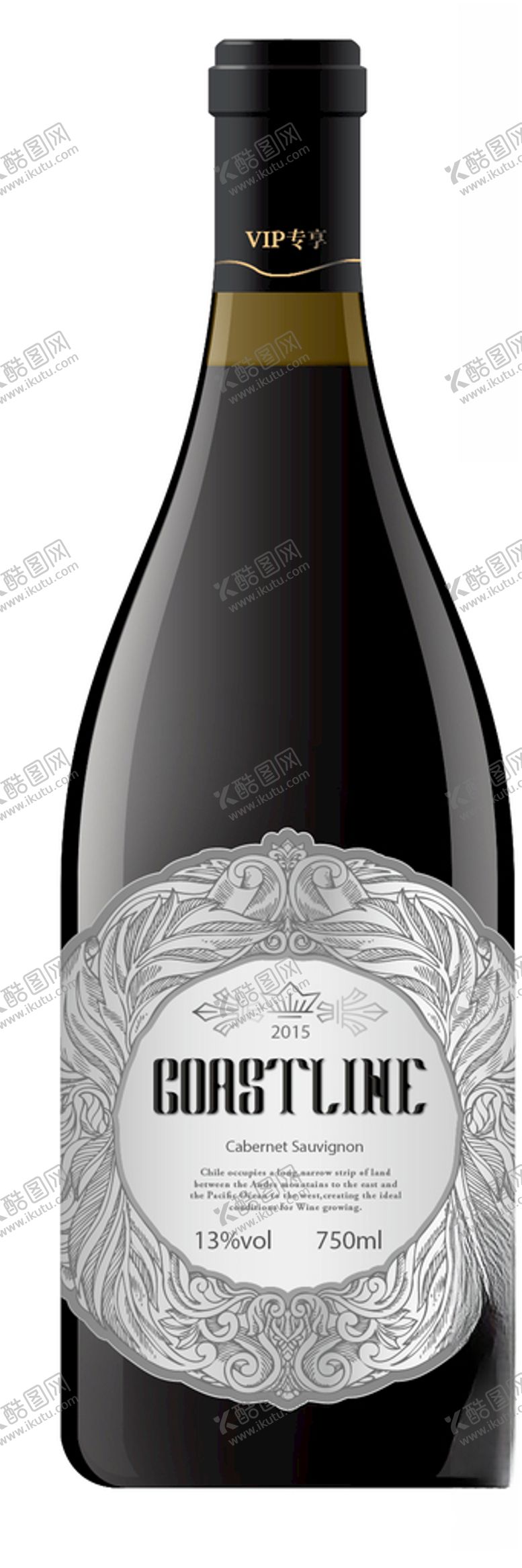 编号：61811906170636227841【酷图网】源文件下载-红酒标效果图