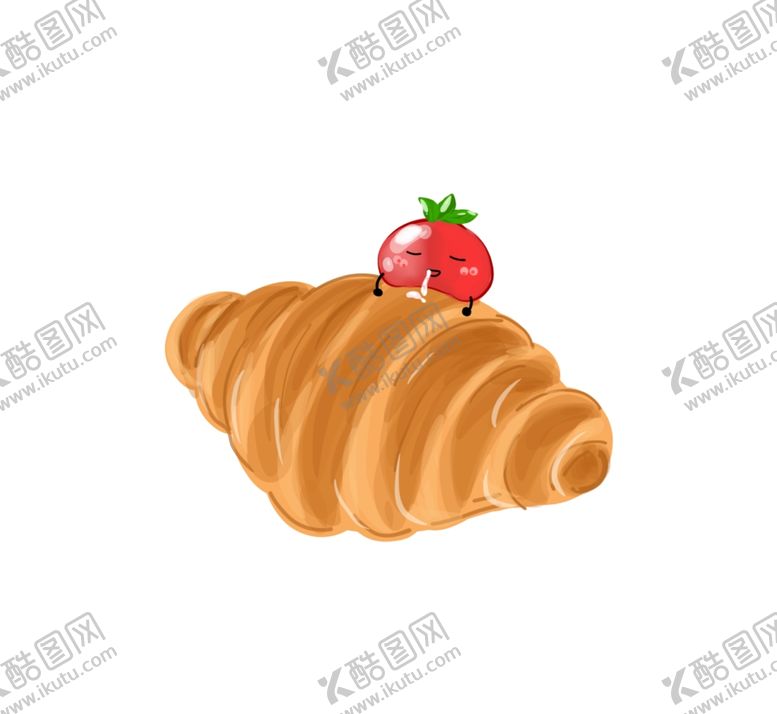 编号：58961406261928109468【酷图网】源文件下载-手绘牛角包可颂卡通图案