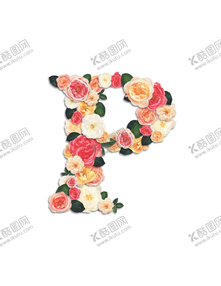 编号：29552610040454078673【酷图网】源文件下载-花卉植物英文字母元素