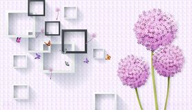 蒲公英蝴蝶框框背景墙