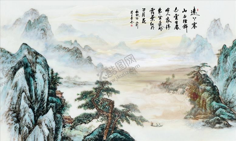 编号：59128404270809512489【酷图网】源文件下载-水墨电视背景墙