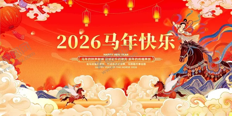 编号：80547811171219492653【酷图网】源文件下载-中国风国潮马年2026年新年展