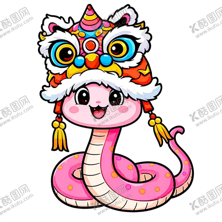 卡通粉色公主蛇印花图案设计服装广告