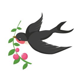 卡通清新春分燕子元素