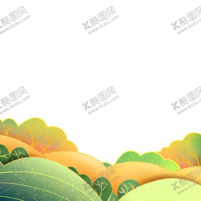 编号：27822704210613041548【酷图网】源文件下载-卡通插画装饰山坡元素