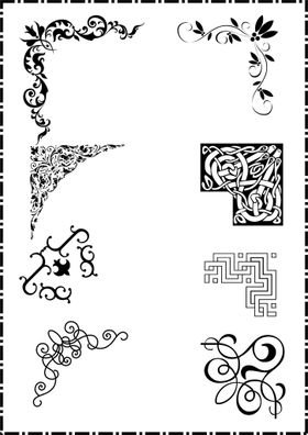 花纹矢量边框欧式浮雕古典