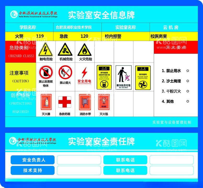 编号：53151412241108003844【酷图网】源文件下载-滨湖学院实验室安全信息牌