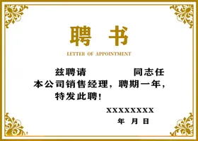 聘书公司大学创意