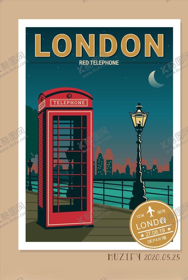 编号：91953807041448493967【酷图网】源文件下载-电话亭伦敦海报