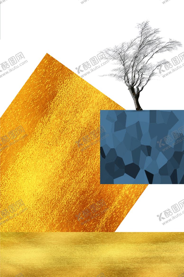 编号：56309110080002458695【酷图网】源文件下载-发财树 玄关 山水画 艺术画 