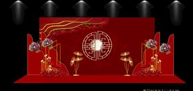 红色中式婚礼背景