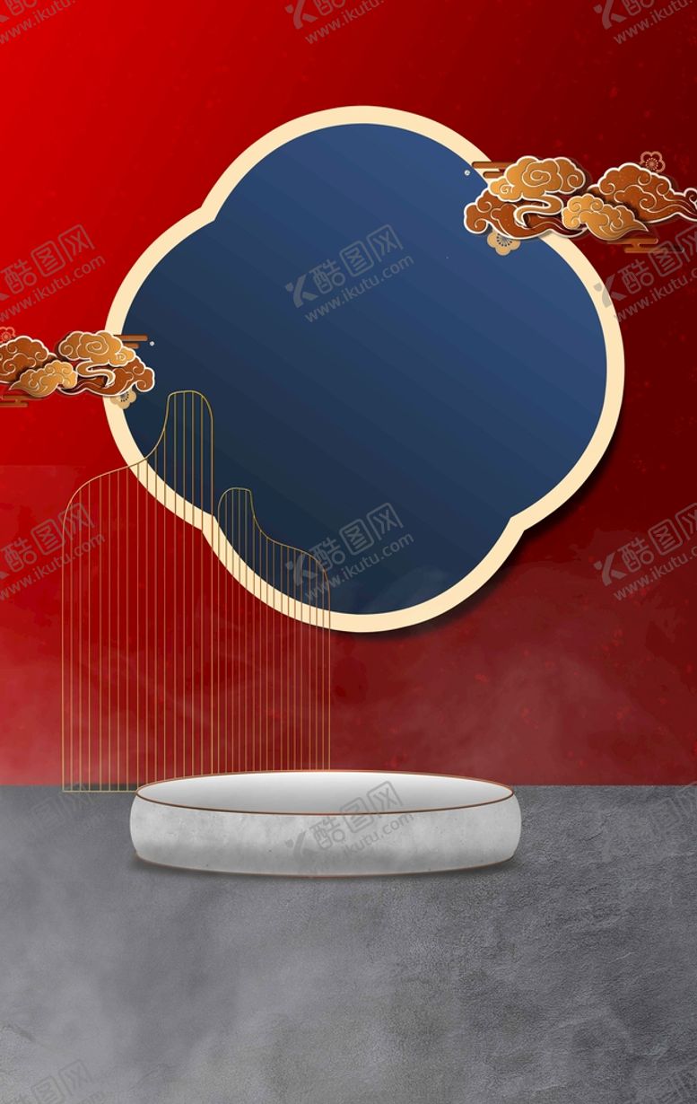编号：83650909182132343617【酷图网】源文件下载-国风复古立体背景素材