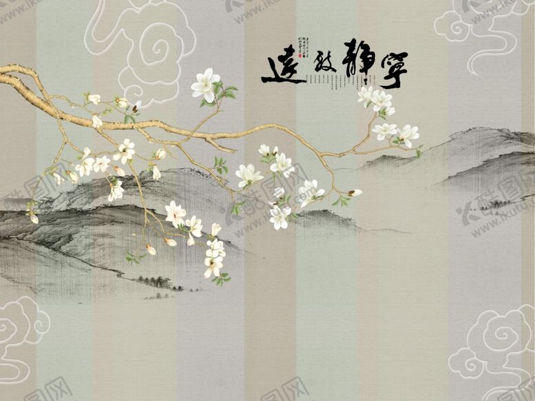 编号：52627110241518463127【酷图网】源文件下载-新中式背景墙