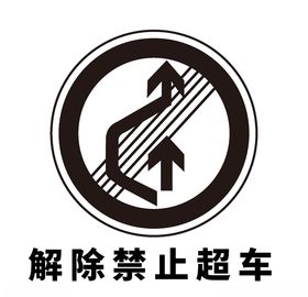 矢量交通标志解除禁止超车