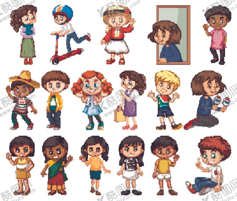 编号：78715409301830104475【酷图网】源文件下载-卡通矢量儿童