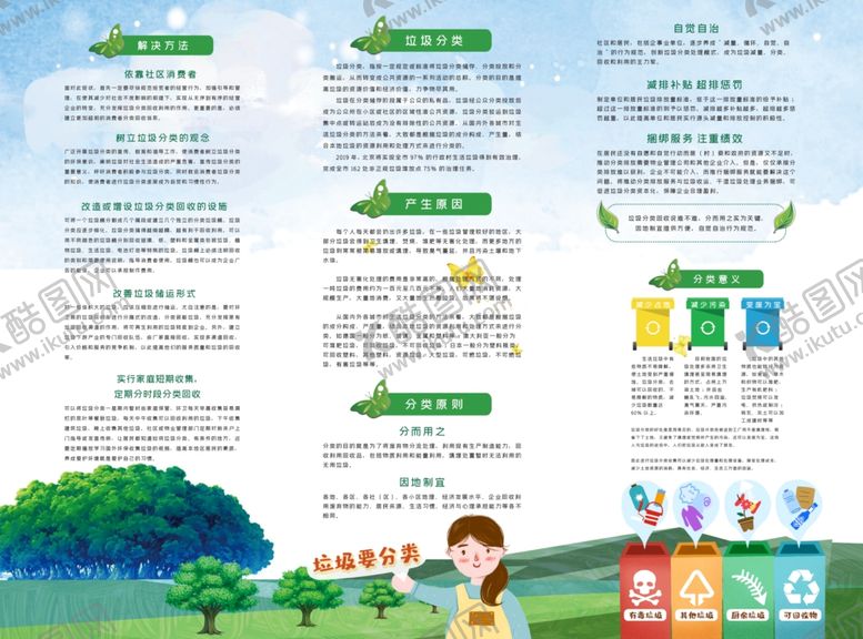 编号：84588604192333251514【酷图网】源文件下载-垃圾分类三折页