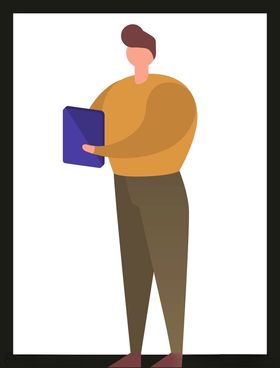 手绘商务人物办公士办公
