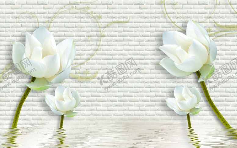 编号：23589005160936215620【酷图网】源文件下载-荷花瓷砖画仿瓷砖