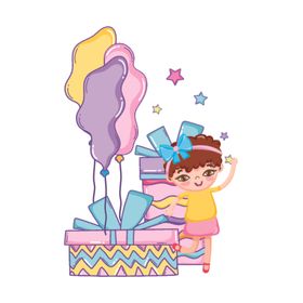 卡通生日女孩