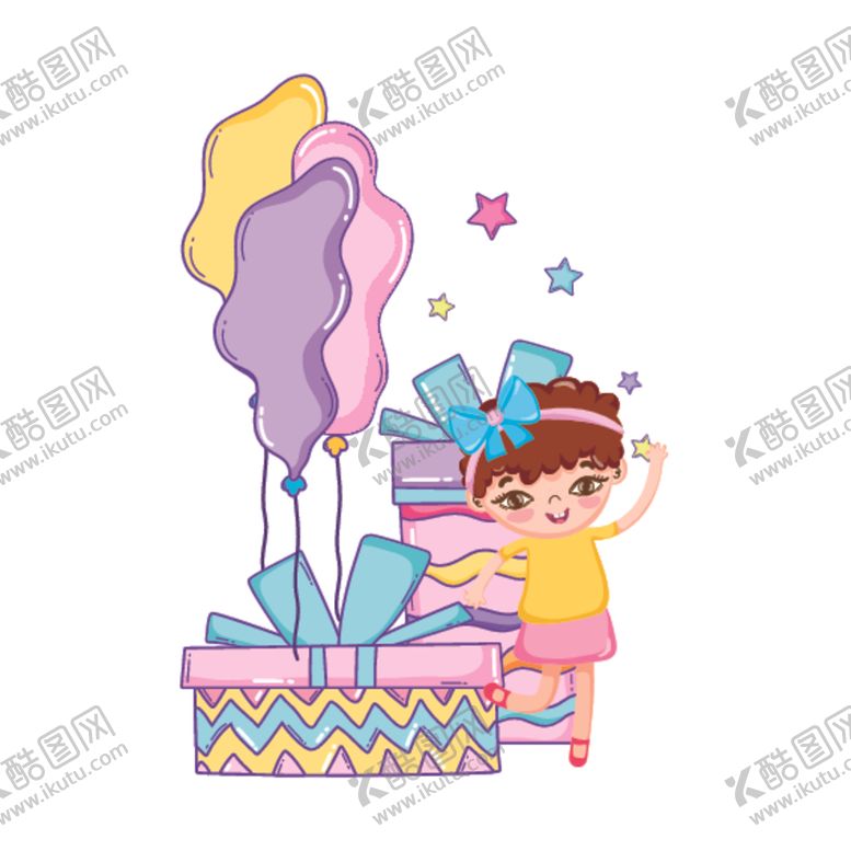 编号：72835209221217347776【酷图网】源文件下载-卡通生日女孩