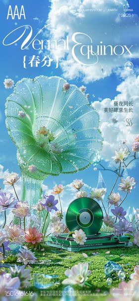 酒吧春分节气海报